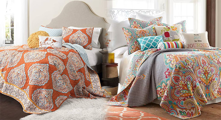 Contemporary Patchwork Bedding Quilts for Eclectic Bedroom Decor