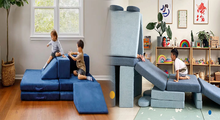 Space-Saving Modular Playroom Furniture for Toddlers' Active Playtime