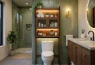 Over-the-Toilet Storage Furniture Ideas with Built-in Lighting