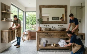 Rustic Reclaimed Wood Bathroom Furniture Ideas for Spa-Like Retreats