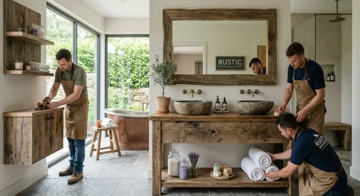 Rustic Reclaimed Wood Bathroom Furniture Ideas for Spa-Like Retreats